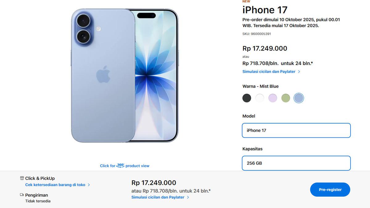 Daftar Harga iPhone 17, Pro, Pro Max, dan Air di Indonesia